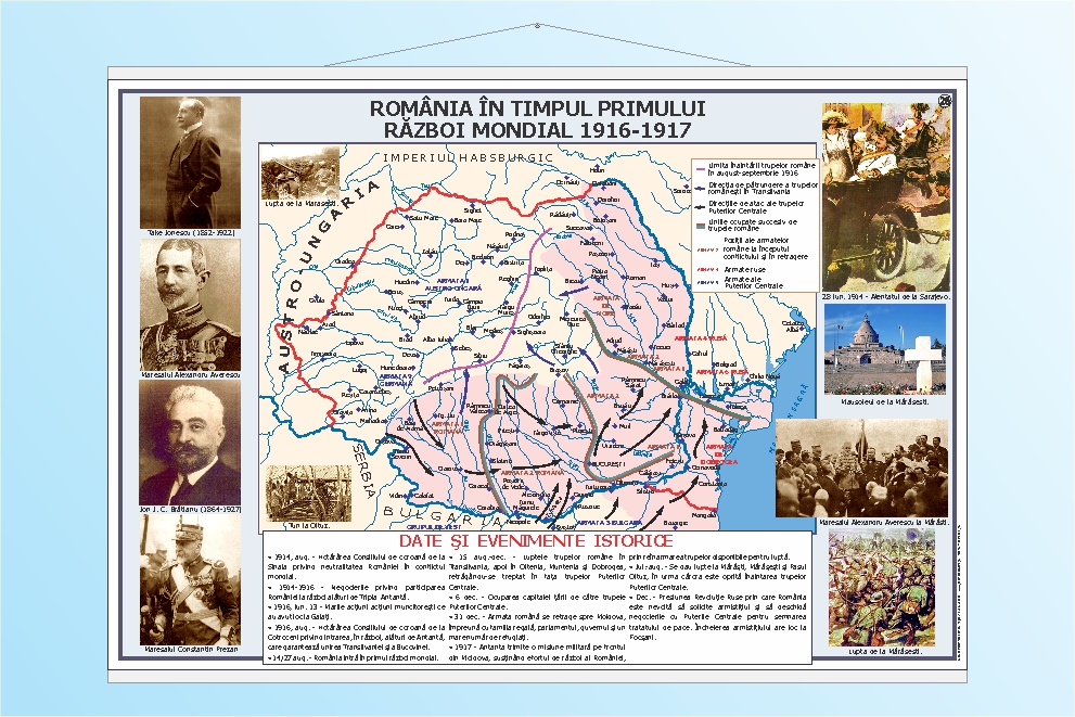 România în timpul primului război mondial 1916-1917 - 70x100