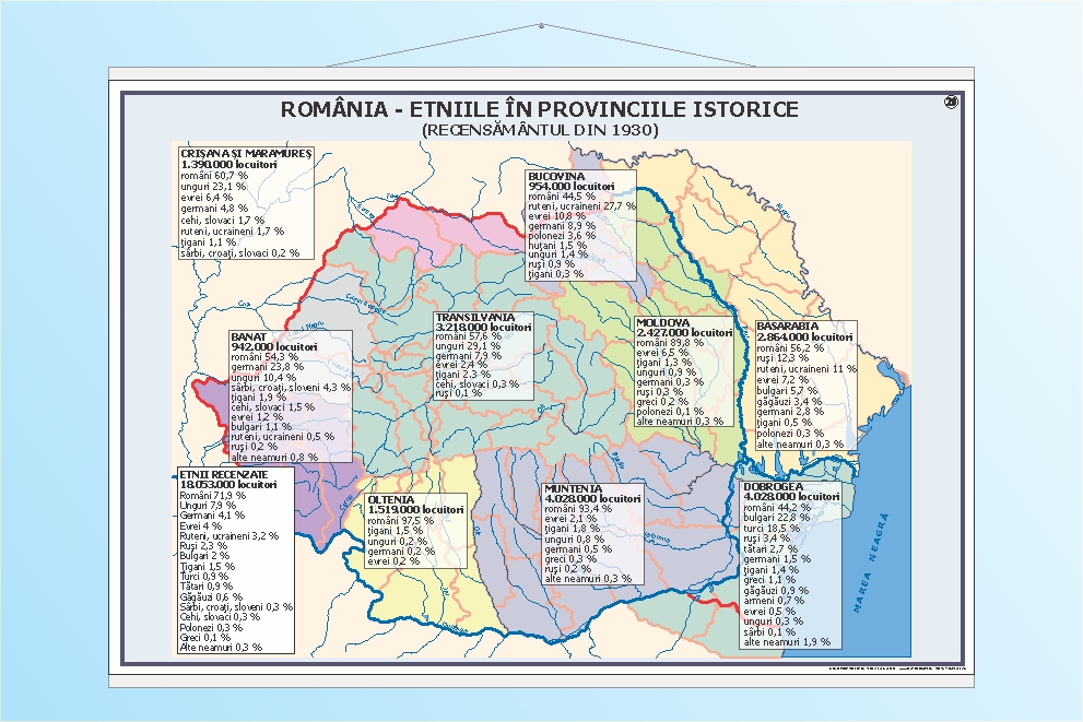 Situația etniilor în provinciile istorice - 70x100