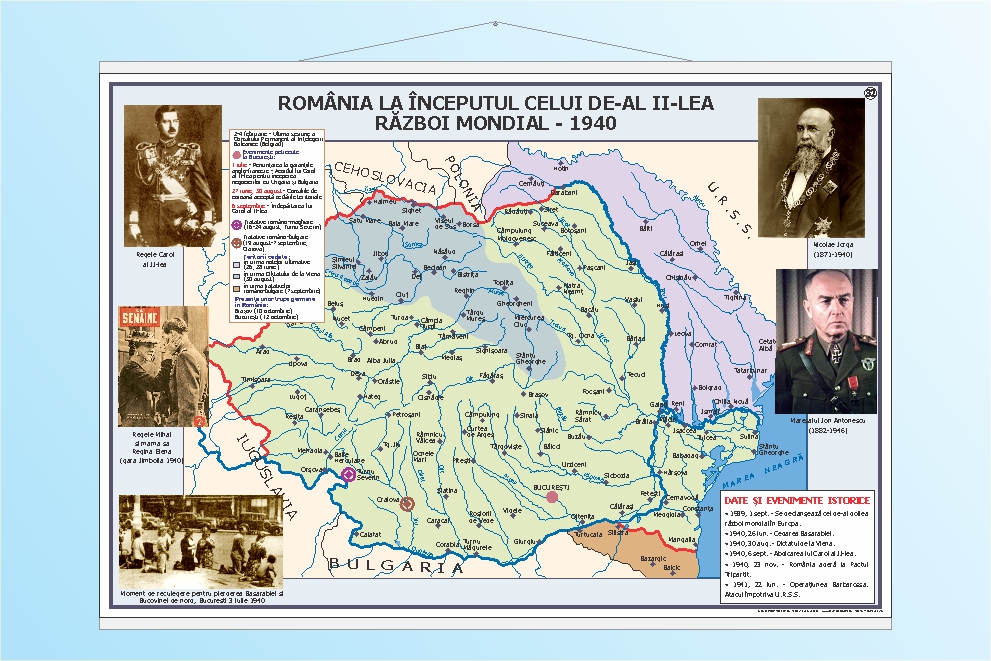 România la începutul celui de-al Doilea Război Mondial - 1940 - 70x100