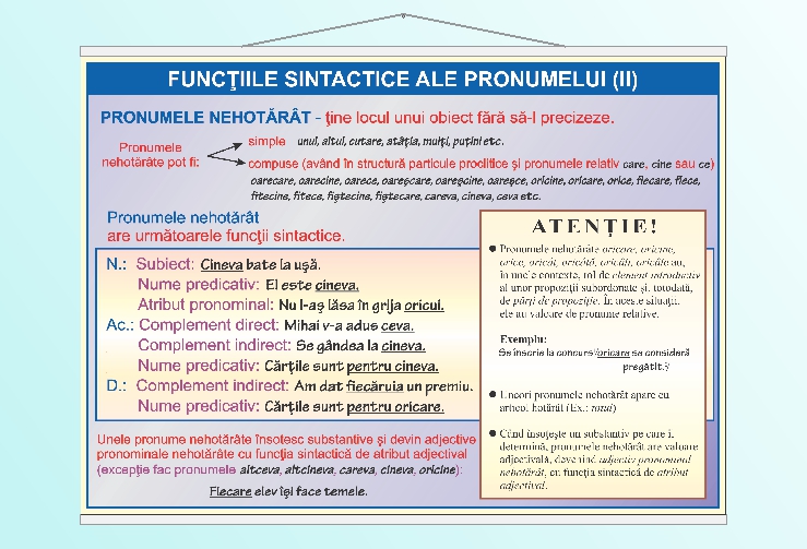 Funcțiile sintactice ale pronumelui (II) - 50x70