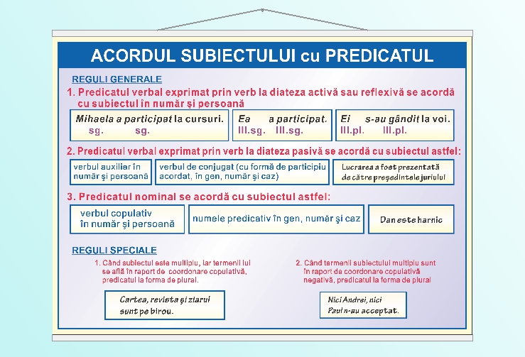 Acordul subiectului cu predicatul (I) - 50x70