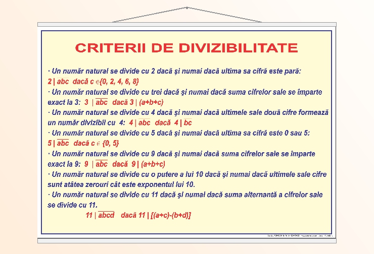 Criterii de divizibilitate - 50x70