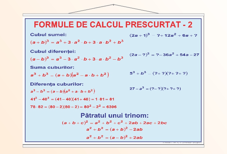 Formule de calcul prescurtat - 2 - 50x70