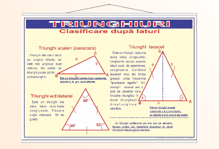 Triunghiuri. Clasificare după laturi - 50x70