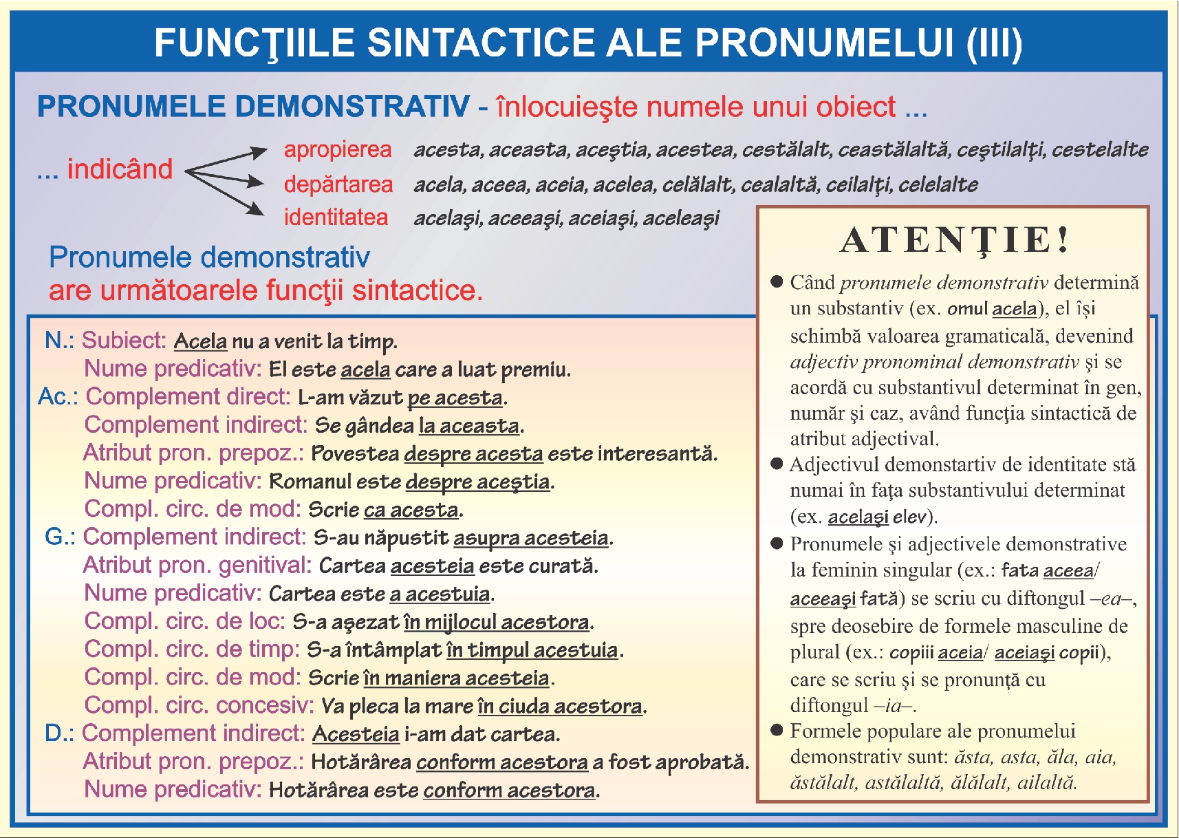 Funcțiile sintactice ale pronumelui - III