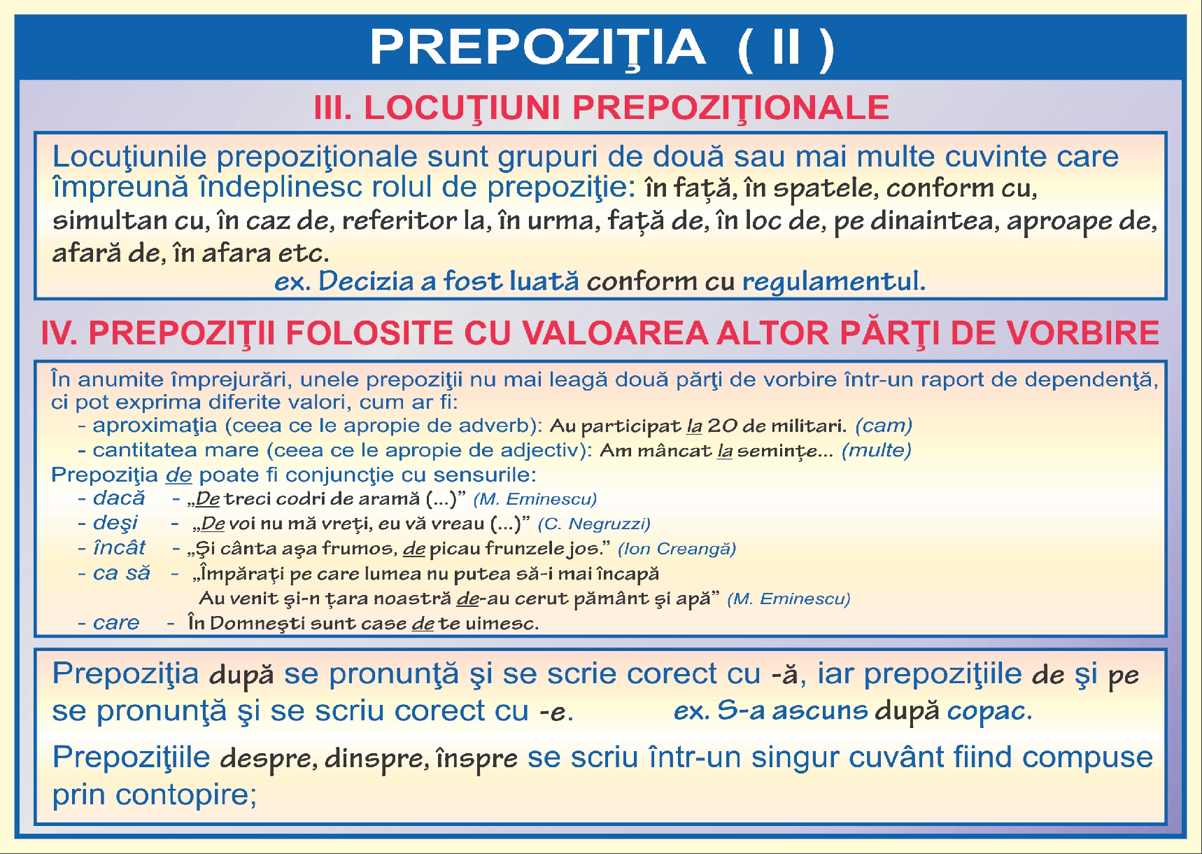 Prepozitia - II