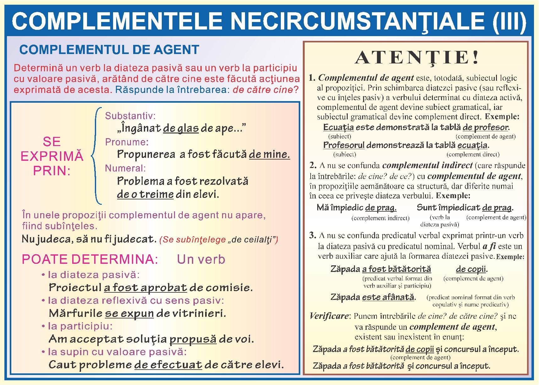 Complementele necircumstantiale - III