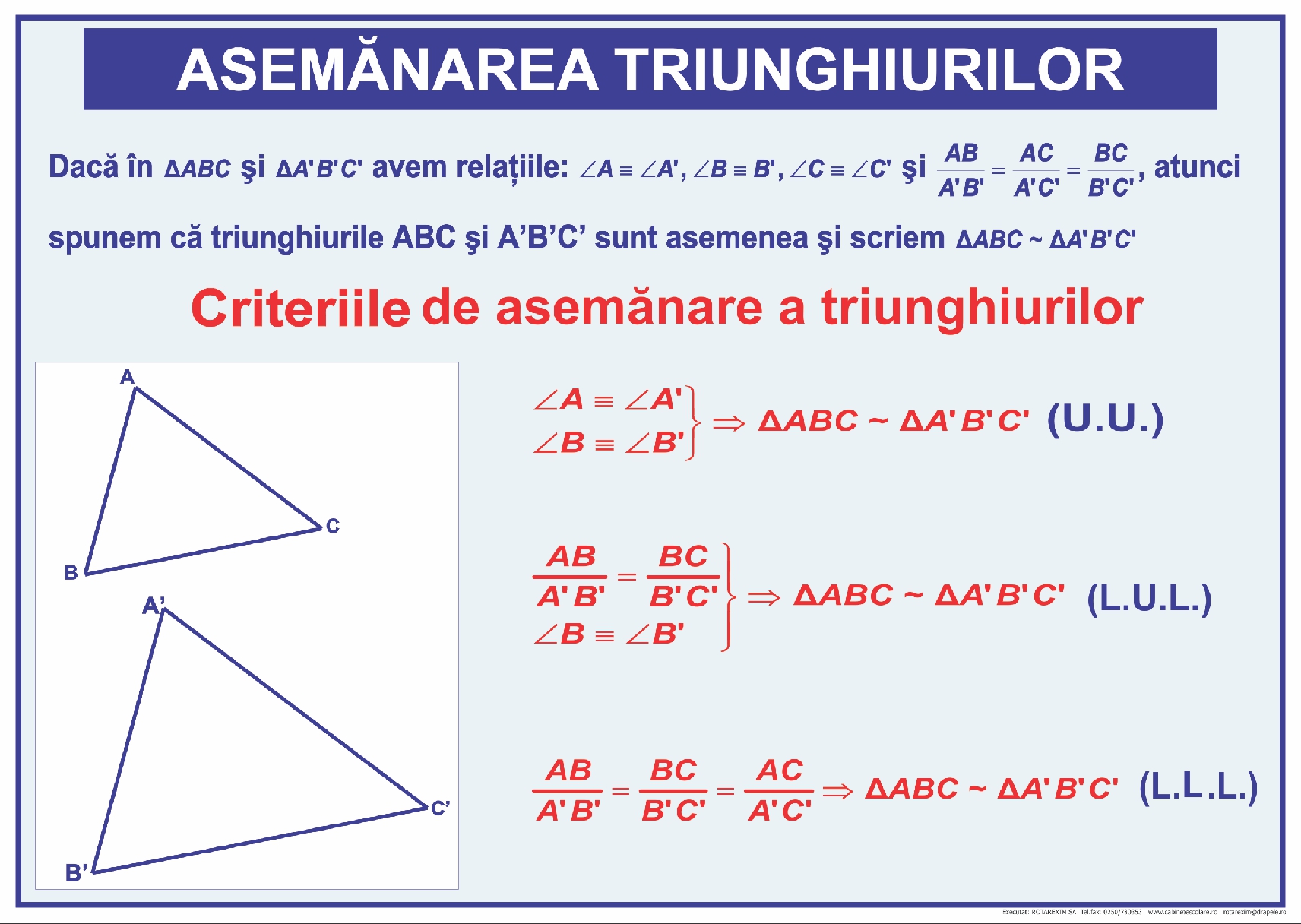 Asemănarea triunghiurilor.